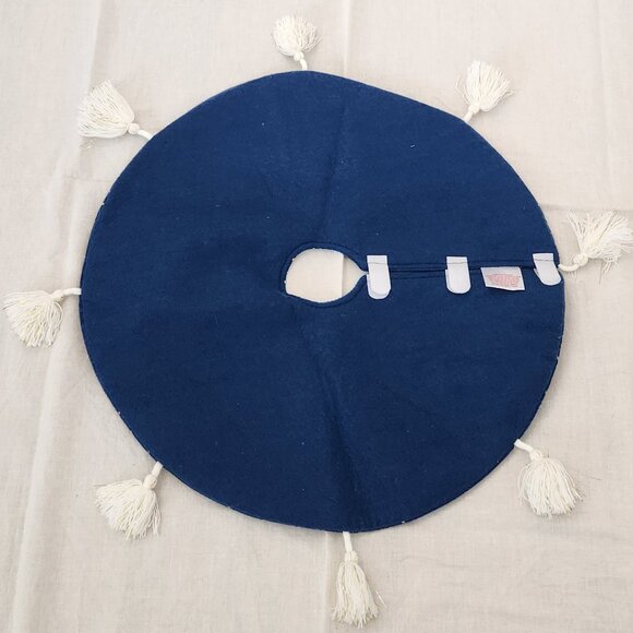 Wondershop - gold and navy blue mini tree skirt with tassels - Picture 9 of 11